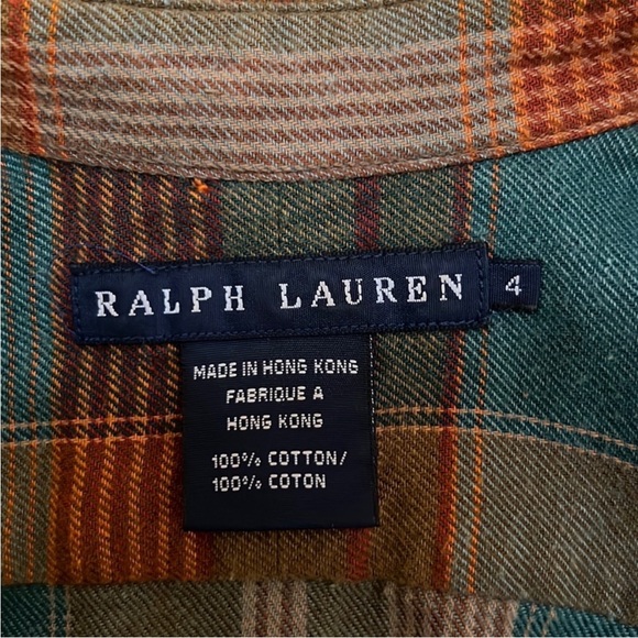 Ralph Lauren Gordon Plaid Ruffle Front Blouse - Picture 2 of 16